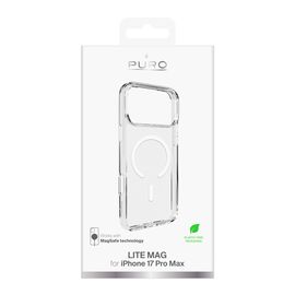 Puro Lite Mag TPU+PC Case Compatible with MagSafe for iPhone 17 Pro Max - Transparent with White Ring - Apple Cases - Cases - Techbox