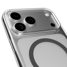 Puro Lite Mag TPU+PC Case Compatible with MagSafe for iPhone 17 Pro - Transparent with Gray Ring - Apple Cases - Cases - Techbox