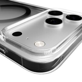 Puro Lite Mag TPU+PC Case Compatible with MagSafe for iPhone 17 Pro - Transparent with Gray Ring - Apple Cases - Cases - Techbox