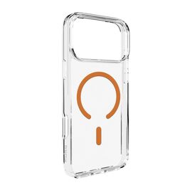Puro Lite Mag TPU+PC Case Compatible with MagSafe for iPhone 17 Pro - Transparent with Orange Ring - Apple Cases - Cases - Techbox
