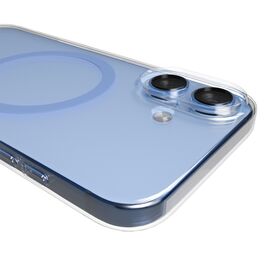 Puro Lite Mag TPU+PC Case Compatible with MagSafe for iPhone 17 - Transparent with Blue Ring - Apple Cases - Cases - Techbox