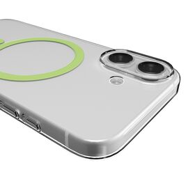 Puro Lite Mag TPU+PC Case Compatible with MagSafe for iPhone 17 - Transparent with Green Ring - Apple Cases - Cases - Techbox