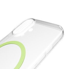 Puro Lite Mag TPU+PC Case Compatible with MagSafe for iPhone 17 - Transparent with Green Ring - Apple Cases - Cases - Techbox