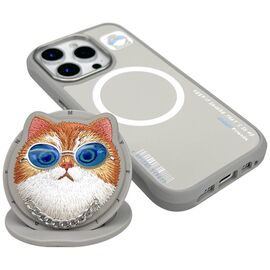 Nimmy Glasses Cool Cat MagSafe Case for iPhone 16 Pro Max - Gray