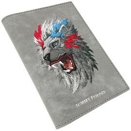 Nimmy Raptor Lion Passport/Wallet Case - Gray