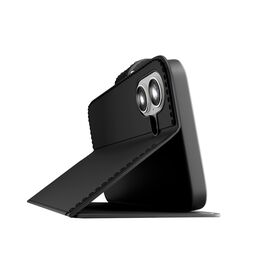 Puro Wallet Stand case for iPhone 17 made of eco-leather, with a flap, wallet and stand function - black - Apple Cases - Cases - Techbox