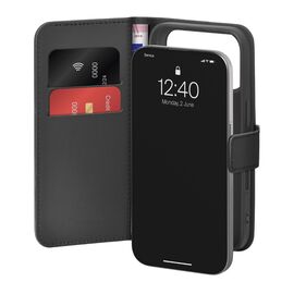 Puro Wallet Stand Case for iPhone 17 Pro Max Made of Eco-Leather, with a Flap, Wallet, and Stand Function - Black - Apple Cases - Cases - Techbox