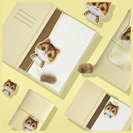 Nimmy Big Eyed Pet 2.0 Cat 2-in-1 Notebook + Pen Set - Beige |  Techbox