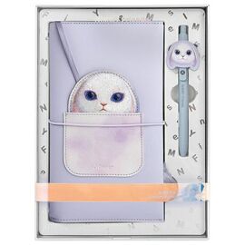 Nimmy Big Eyed Pet 2.0 Rabbit 2-in-1 Notebook + Pen Set - Purple |  Techbox