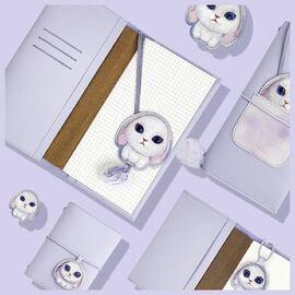 Nimmy Big Eyed Pet 2.0 Rabbit 2-in-1 Notebook + Pen Set - Purple |  Techbox
