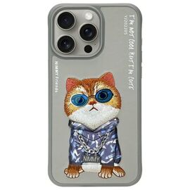 Nimmy Glasses Cool Cat Case for iPhone 15 Pro - Gray | Techbox