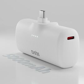SBS EcoPower 5000 mAh 10W Powerbank with Built-in USB-C Port - White - Travel Chargers - Smartphone Chargers - Techbox