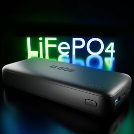 SBS Infinity Power Bank 20000mAh 10W LiFePo? USB-A USB-C - Black - Travel Chargers - Smartphone Chargers - Techbox