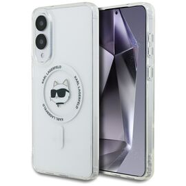 Karl Lagerfeld Button Choupette Head Printed Logo MagSafe Case for Samsung Galaxy S25 Edge - White | Techbox