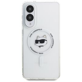 Karl Lagerfeld Button Choupette Head Printed Logo MagSafe Case for Samsung Galaxy S25 Edge - White | Techbox