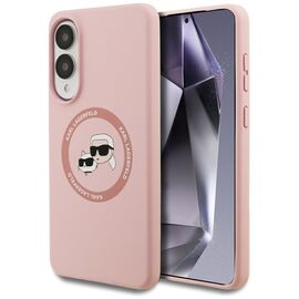 Karl Lagerfeld Silicone Nauble Heads And Circle MagSafe Case for Samsung Galaxy S25 Edge - Pink - Samsung Cases - Cases - Techbox