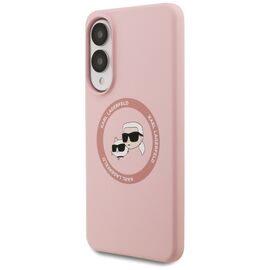 Karl Lagerfeld Silicone Nauble Heads And Circle MagSafe Case for Samsung Galaxy S25 Edge - Pink - Samsung Cases - Cases - Techbox