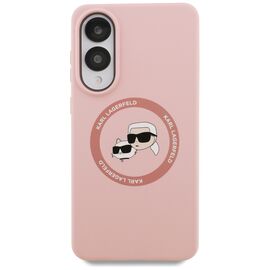 Karl Lagerfeld Silicone Nauble Heads And Circle MagSafe Case for Samsung Galaxy S25 Edge - Pink - Samsung Cases - Cases - Techbox