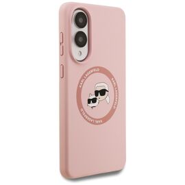 Karl Lagerfeld Silicone Nauble Heads And Circle MagSafe Case for Samsung Galaxy S25 Edge - Pink - Samsung Cases - Cases - Techbox