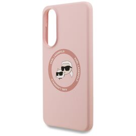 Karl Lagerfeld Silicone Nauble Heads And Circle MagSafe Case for Samsung Galaxy S25 Edge - Pink - Samsung Cases - Cases - Techbox