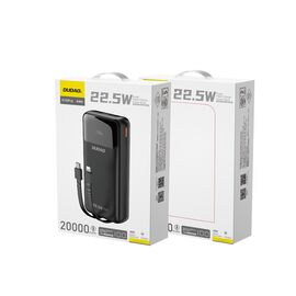 Dudao K15Pro Power Bank 20000mAh 22.5W PD USB-C / USB-A / Built-in Lightning and USB-C Cables - Black | Techbox