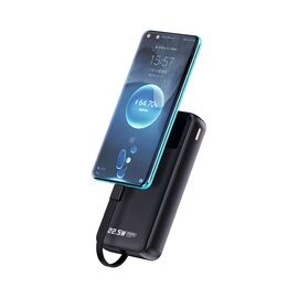 Dudao K15Pro Power Bank 20000mAh 22.5W PD USB-C / USB-A / Built-in Lightning and USB-C Cables - Black | Techbox