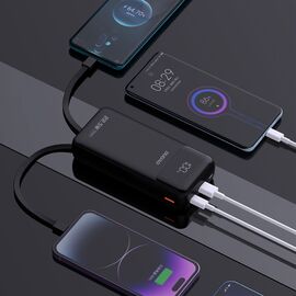 Dudao K15Pro Power Bank 20000mAh 22.5W PD USB-C / USB-A / Built-in Lightning and USB-C Cables - Black | Techbox