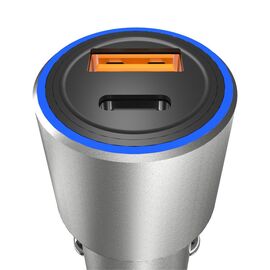 Dudao USB / USB Car Charger Type C Power Delivery Quick Charge 22.5 W Gray (R4PQ) - Car Chargers - Smartphone Chargers - Techbox