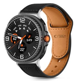 Tech-Protect Leatherfit Strap for Samsung Galaxy Watch 40/44/46 mm - Black - Accessories - Smartwatches & Accessories - Techbox