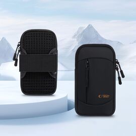Tech-Protect M6 Universal Sport Armband - Black and Orange