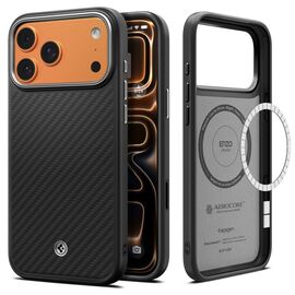 Spigen Enzo Aramid "T" MagSafe Case for iPhone 17 Pro - Black and Silver - Apple Cases - Cases - Techbox