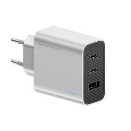 Cuktech 65W GaN 2xUSB-C 1xUSB-A Wall Charger - Gray - Travel Chargers - Smartphone Chargers - Techbox