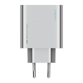 Cuktech 65W GaN 2xUSB-C 1xUSB-A Wall Charger - Gray - Travel Chargers - Smartphone Chargers - Techbox