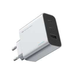 Cuktech 65W GaN 2xUSB-C 1xUSB-A Wall Charger - Gray - Travel Chargers - Smartphone Chargers - Techbox