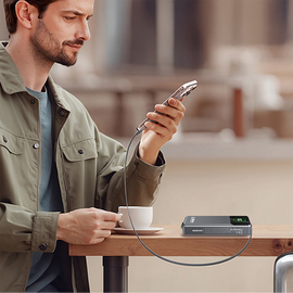 Dudao K31 Pro 45W 20000mAh Power Bank with Built-in Retractable USB-C Cable - Gray | Techbox