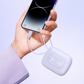Dudao K32 22.5W 10000 mAh Powerbank with Built-in USB-C/ Lightning Cable - Purple - Travel Chargers - Smartphone Chargers - Techbox
