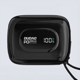 Dudao K32 Powerbank 22.5W 10000 mAh with Built-in USB-C/ Lightning Cable - Black - Travel Chargers - Smartphone Chargers - Techbox