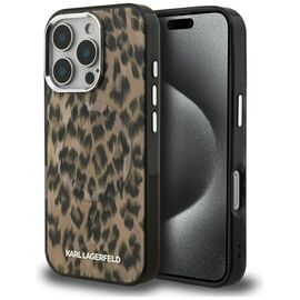 Karl Lagerfeld IML Leopard Pattern MagSafe Case for iPhone 16 Pro Max - Brown | Techbox