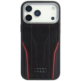Audi R8 Genuine Leather MagSafe Case for iPhone 17 Pro - Black and Red - Apple Cases - Cases - Techbox