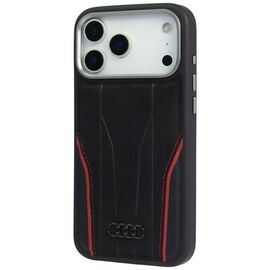 Audi R8 Genuine Leather MagSafe Case for iPhone 17 Pro - Black and Red - Apple Cases - Cases - Techbox