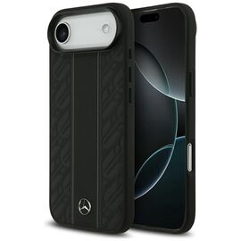 Mercedes Leather Laurel Leaves Stripes MagSafe Case for iPhone 17 Air - Black | Techbox