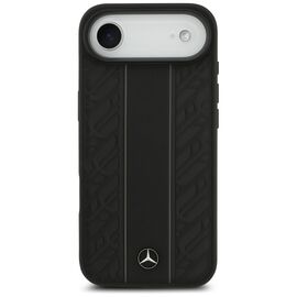 Mercedes Leather Laurel Leaves Stripes MagSafe Case for iPhone 17 Air - Black | Techbox