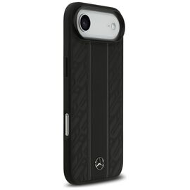 Mercedes Leather Laurel Leaves Stripes MagSafe Case for iPhone 17 Air - Black | Techbox