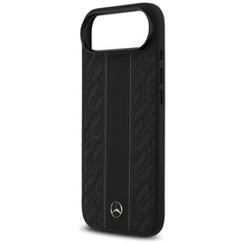 Mercedes Leather Laurel Leaves Stripes MagSafe Case for iPhone 17 Air - Black | Techbox