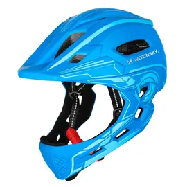 Wozinsky Kids Full Face Bike Helmet with USB Rear Light S - Blue - Bicycle - Sports & Fitness - Techbox