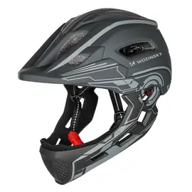 Wozinsky Kids' Full Face Bike Helmet with USB Rear Light S - Gray - Bicycle - Sports & Fitness - Techbox