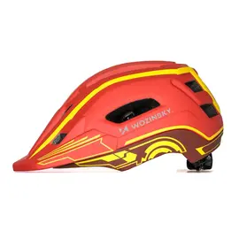 Wozinsky Kids' Full Face Bike Helmet with USB Rear Light S - Red and Yellow - Bicycle - Sports & Fitness - Techbox