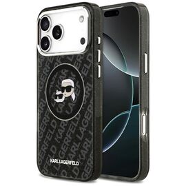 Karl Lagerfeld IML Glitter Karl&amp;Choupette Heads Logo MagSafe Case for iPhone 17 Pro Max - Black | Techbox