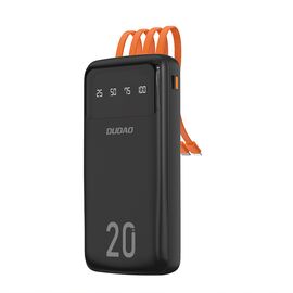 Dudao capacious powerbank with 3 built-in cables 20000mAh USB Type C + micro USB + Lightning black (Dudao K6Pro +) - Travel Chargers - Smartphone Chargers - Techbox