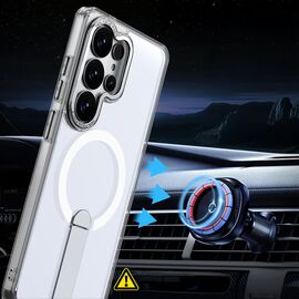 Hybrid Armor X Case for Samsung Galaxy S26 Ultra with Stand, Compatible with MagSafe - Transparent | Techbox